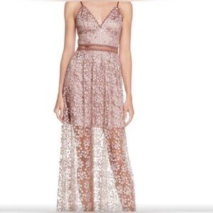 Aqua Lace Maxi Dress in Blush